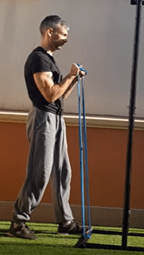 Entrenamiento con bandas elásticas - Curl biceps prono